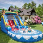21x9x12ft Commercial Pvc Inflatable Water Slide Bounce House Splash Pool Blower