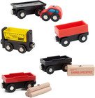 5 Cargo Train Car Set For Wooden Railway Fits Thomas The Tank Engine Chuggington