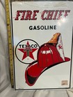 Vintage Rustic Texaco Fire Chief Gas Pump Oil Porcelain Enameled Metal Sign