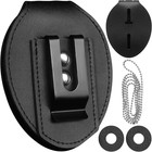 Police Badge Holder Belt Clip  Universal Cowhide Leather Sheriff Security Bad   