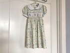 Vintage Carriage Boutiques Floral Smocked Short Sleeve Dress W Back Bow Girls 4t