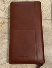 Cutter   Buck Brown Leather   Houndstooth Travel Document Passport Holder  Pad