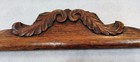 Antique Victorian Oak Crest Crown Pediment W  Applied Carvings 16  X 3 1 2  High