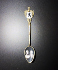 Antique German 800 Silver Enamel Souvenir Tsp Berlin Crown Prince Wilhelmcecilie