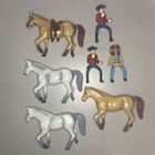 Vintage Antique Cowboy Native American Indian Horse Plastic Toys 70   s 80   s