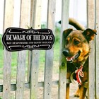 2 Pieces Dog Sign For Fence Beware Of Warning Signs Metal Aluminum Black