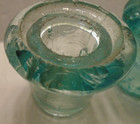 Old Original Lightning Rod Weathervane Glass Side Tab Brace Insulators Pair  3
