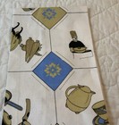 Vintage Tea Towel Or Kitchen Towel  Linen  Kitchen Utensil   Flower Design
