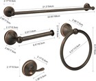 4 Piece Antique Bathroom Hardware Accessories Set Oil Rubbed Bronze 24 Inch New