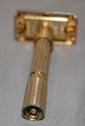 Gillette Fatboy Adjustable Safety Razor F2 Vintage Gold Plated Vintage  Old