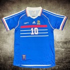 Kids Zidane  1998 France National Team Home Jersey Set soccer Shirt   Shorts Kit