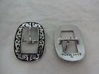 Pair Jeremiah Watt Oval Center Bar Buckles Stainless Steel Horse Tack Sizes Blk