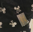 Tahari Home 24    Tabletop Small Tree Skirt Black Velvet Beaded Jewel Bows Holiday