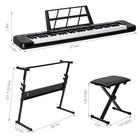 61-key Beginner Digital Led Keyboard Set - Black  Stand  Bench   Headphones