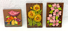 Vtg 1970s Mushroom   Flowers Wall Plaques Set Of 3 Ceramic Retro Boho 3d Art