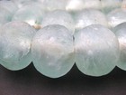 Super Jumbo Clear Aqua Recycled Glass Beads 35mm Ghana African Sea Glass Round
