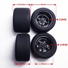 Custom 4 Pcs Rubber Printing Slick Tires For Lego 42171 42206 42207 F1  V3-red