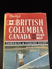 Vintage 1967 1968  British Columbia Canada Road Map Camping Fishing Guide