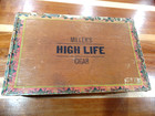 Rare Prohibition Miller High Life  5 Cent Wood Cigar Box Miller Brg Milwaukee Wi