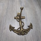 Vintage Large Cast Brass Nautical Anchor Wall Mount Sailboat Sailor Boat    rope