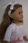 White Party Dress   Hair Tie Doll Clothes For 18    American Girl Rebecca  debs  