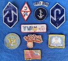 Us Army Navy Military Patch Lot   American Flag Coast Guard Uniform   10 Vintage
