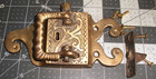 Fancy Vintage Ice Box Style  Hardware Latch keeper W brass Attachment Hardware