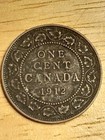Canada 1912 Large One Cent King George V Canadian Circulated Coin Free Shipping