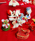 Lot Of 18 Vintage Assorted Materials Ornaments - Kitschy