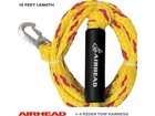Airhead Heavy Duty Tow Harness For 1-4 Rider Towable Tubes Black 12-feet