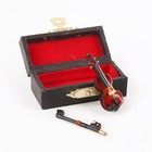 Wooden Miniature Violin With Bow And Case Mini Musical Instrument Violin Repl   