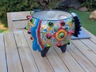 Blowfish Planter Is Hand Painted Ceramic Talavera Mexican Pottery