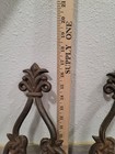 Vintage Wall Mounted Cast Iron Sconce For Plants Folds Up Ornate Filigree Patina