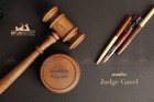 Wooden Judge s Gavel Custom Text Handmade Auction Hammer With Sound Block  Gift