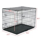 42  Pet Kennel Cat Dog Folding Steel Crate Playpen Wire Metal With Tray Pan Us