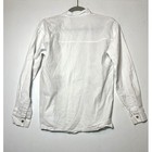 Mens Mexican Guayabera Shirt White Embroidered Floral Bird Long Sleeve Small