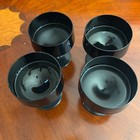 Set Of 4 Vintage Black Glass Coupe Cocktail Glasses From The 1970s