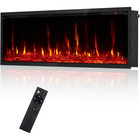 60-in Electric Fireplace Wall-mounted Recessed  Tempered Glass   Ultra-slim Iron