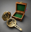 100  Working Brass Brunton Pocket Vintage Compass With Leather Case 