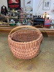 Antique Style Mini Woven Wood Splint Egg Basket Gods Eye Buttocks Appalachian 