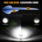 Pair Motorcycle Led Headlight Amber White Auxiliary Spot Lights Driving Fog Lamp