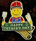 Rare  squiggly  Happy Father s Day  I        Grillin Walmart Lapel Pin