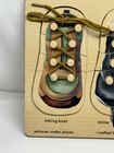 Melissa   Doug Lacing Shoes Wooden Peg Puzzle Boots Skate Sneaker free Shipping 