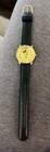 Vintage Disney Mickey Mouse Watch Gold Tone Black Band-needs Battery