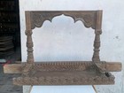 Antique Old Wooden Floral Design Carved Hindu Gods Idol Worship Shrine Temple