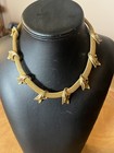 Rare Vintage Authentic Signed Judy Lee Gold Tone Flower Necklace