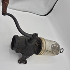 Vintage Arcade Crystal Glass Jar Hopper Wall Mount Coffee Grinder Mill Cast Iron