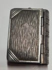 Antique C e b   Co Silverplated Vesta Case - Book Shaped Match And Stamp Case
