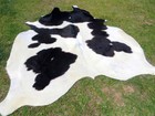 Big   New   Black   White Cowhide Rug Natural Cowhides Cow Hide Skin 6x6 Feet Bs
