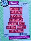 Impression Obsession Christmas Stitched Words Thin Steel Cutting Die Stencil